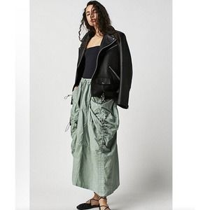 Free People Jilly Parachute Maxi Skirt Size XSmall In Scales Oversized